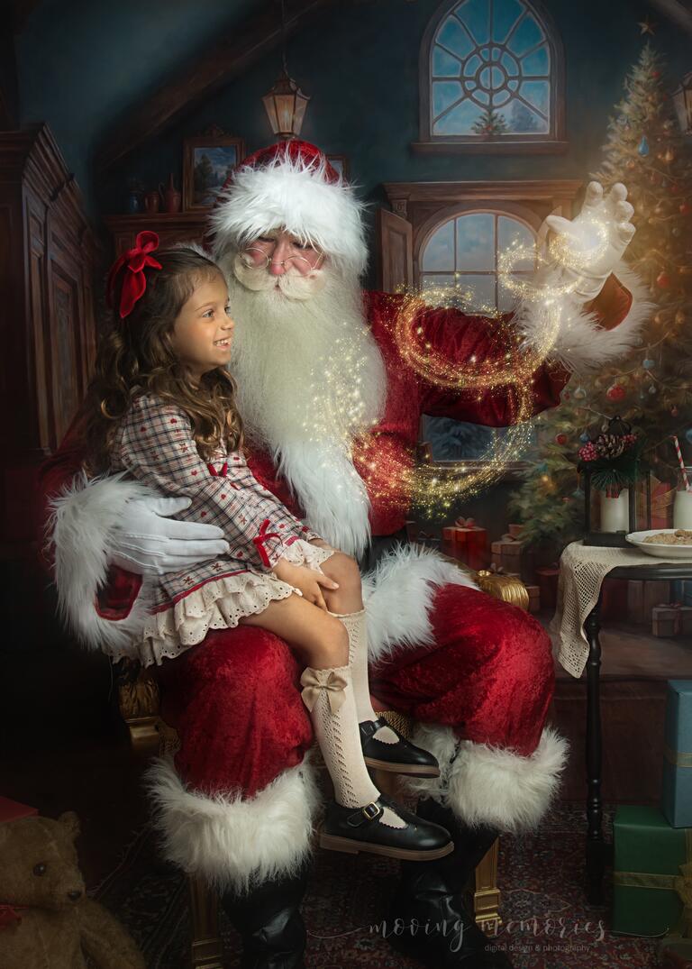 Santa Claus sharing a magical moment with a child